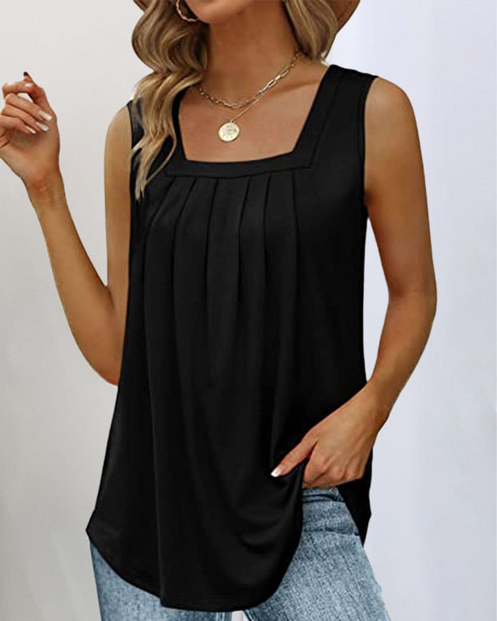 EUNICE / SLEEVELESS SQUARE-NECK TOP