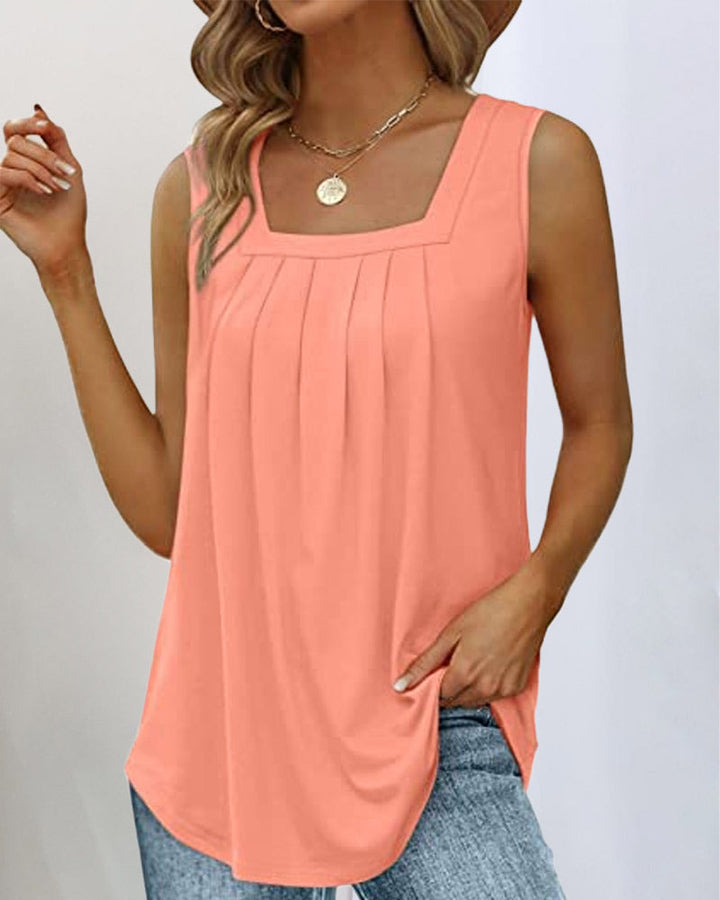 EUNICE / SLEEVELESS SQUARE-NECK TOP
