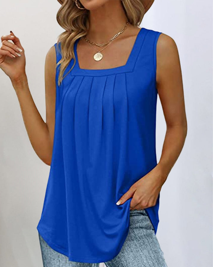 EUNICE / SLEEVELESS SQUARE-NECK TOP