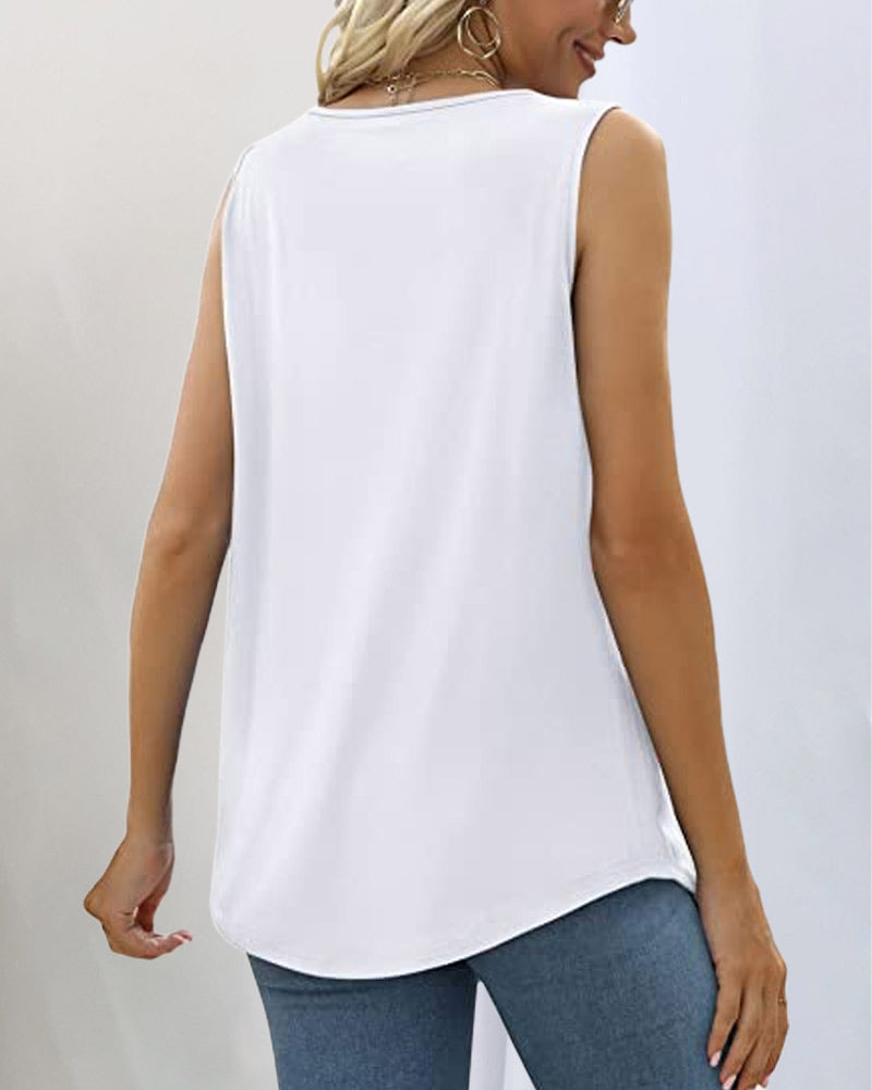 EUNICE / SLEEVELESS SQUARE-NECK TOP