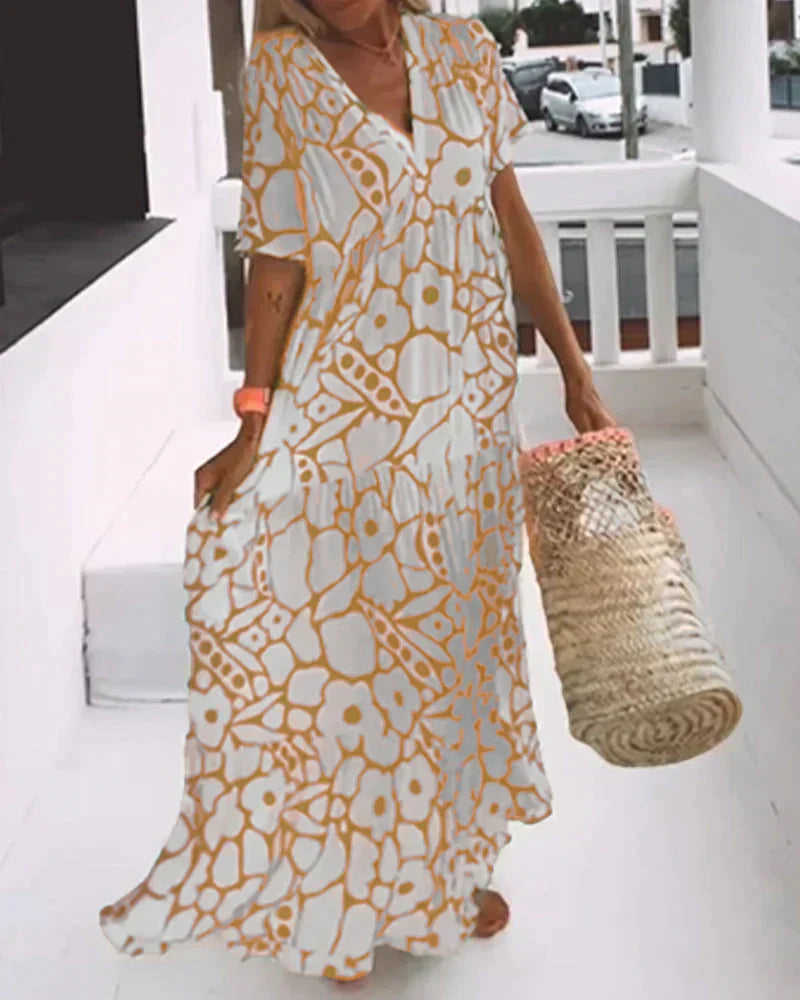 CLARE / PATTERNED SUMMER MAXI DRESS