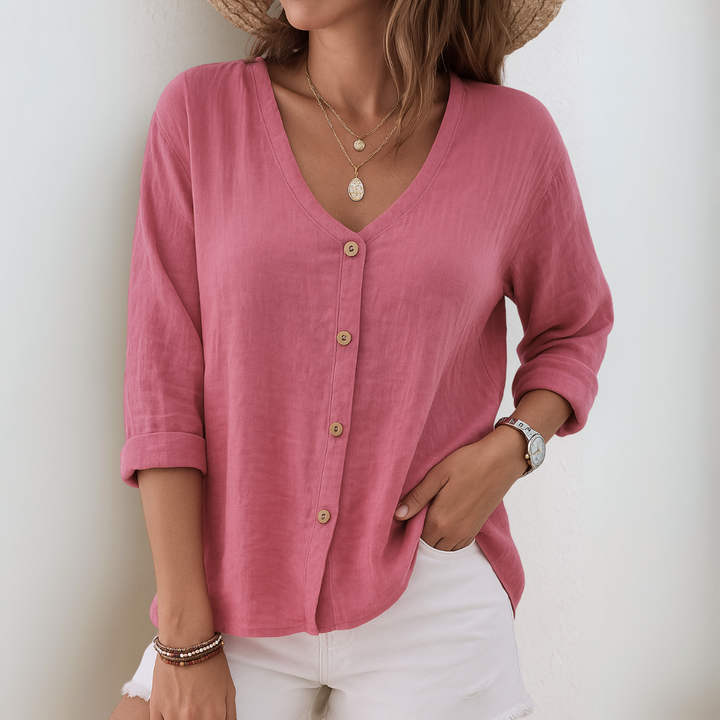 QUEENIE / CASUAL V-NECK BLOUSE