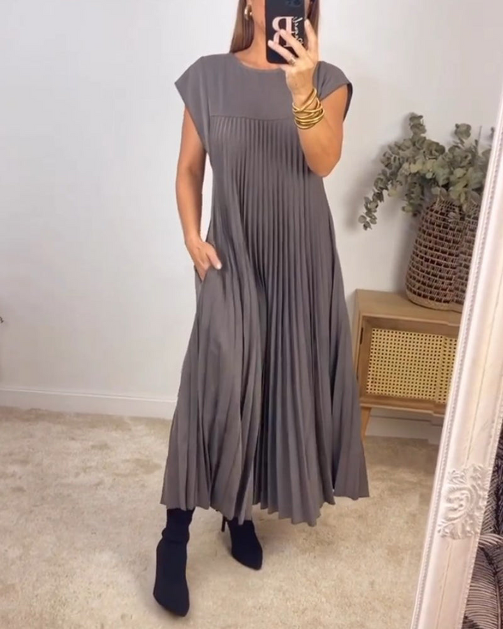 SOFIA / PLEATED MAXI DRESS