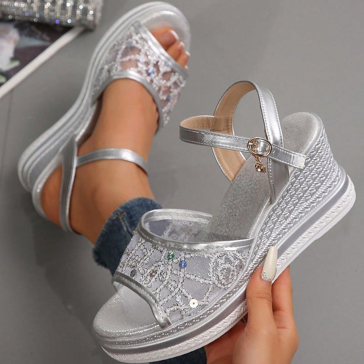 SYBIL / EVENING WEDGE SANDALS