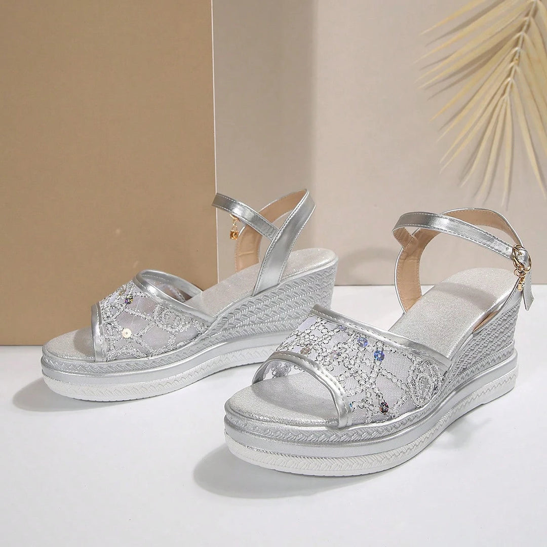 SYBIL / EVENING WEDGE SANDALS