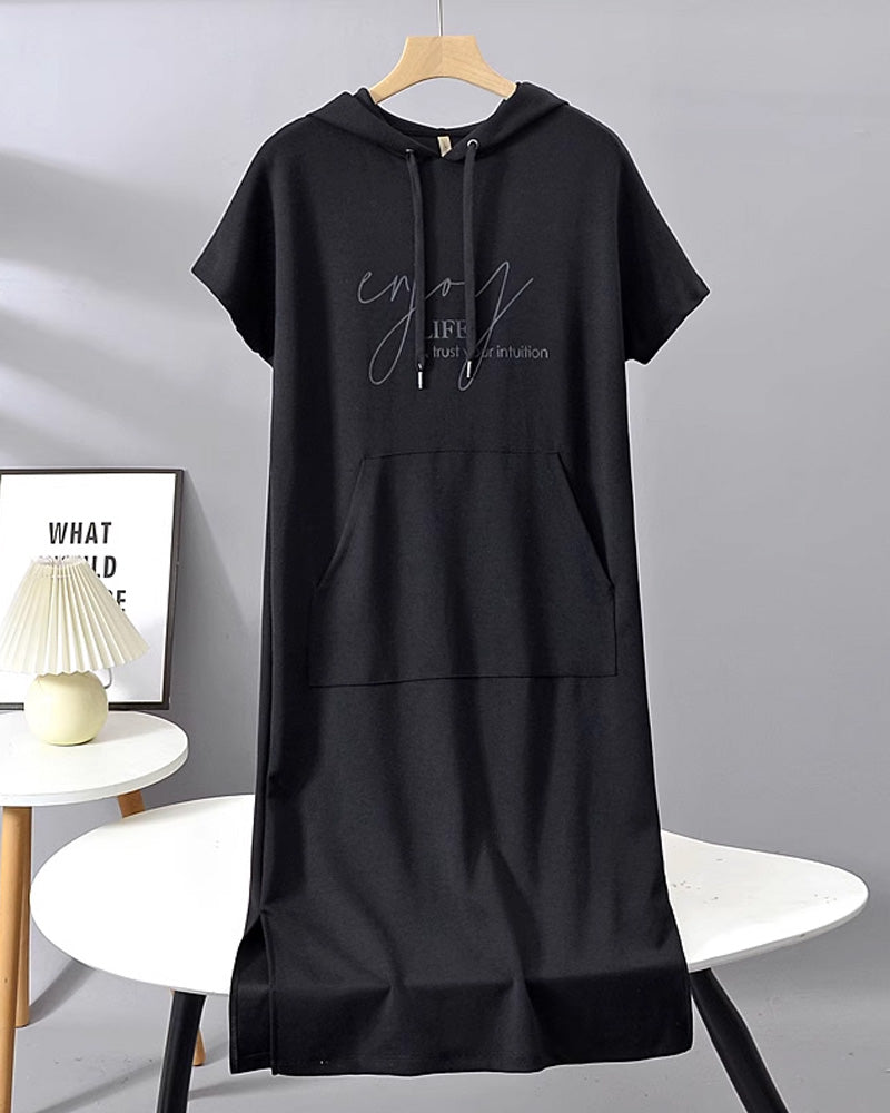 BLESSY / CASUAL HOODED DRESS