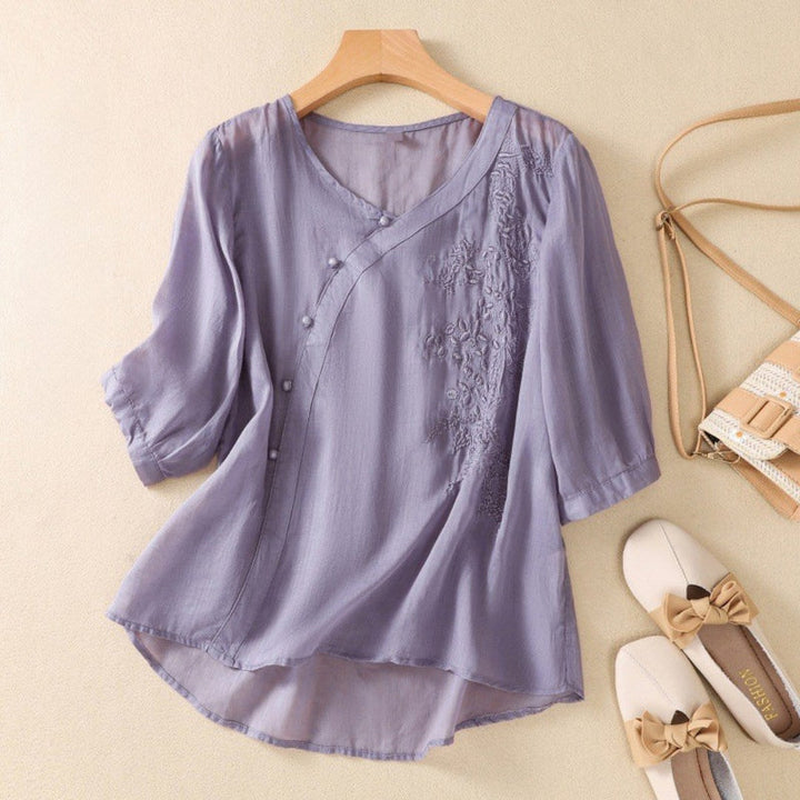 LORIELLE / ASSYMETRICAL BUTTON TUNIC
