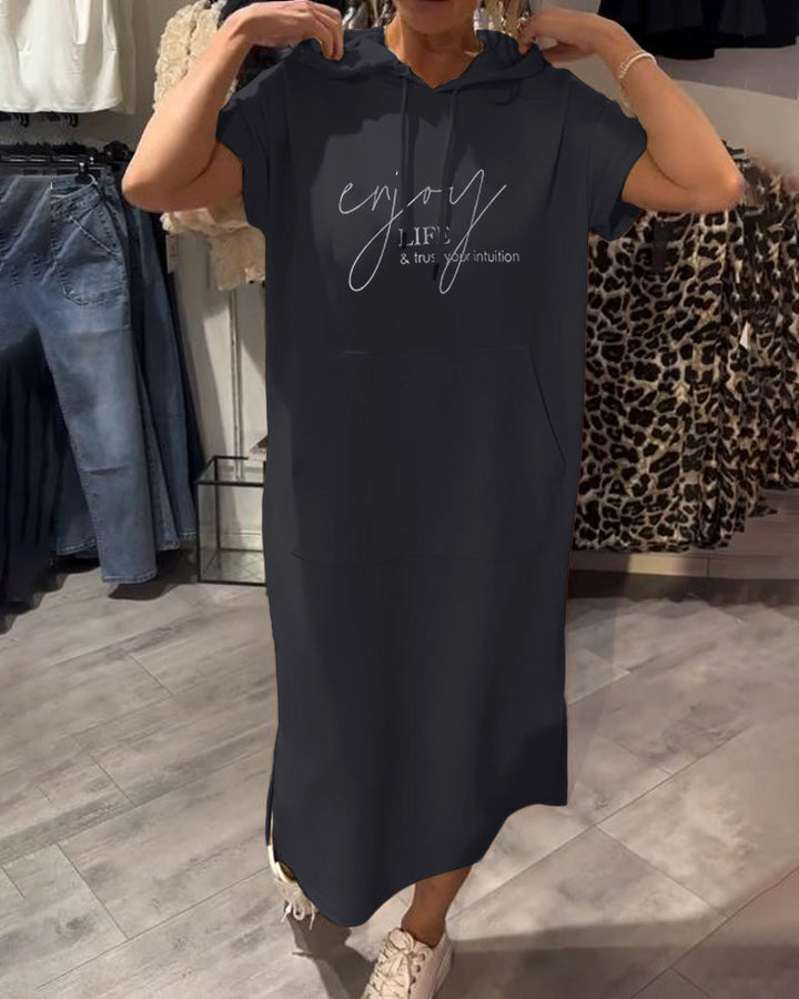BLESSY / CASUAL HOODED DRESS