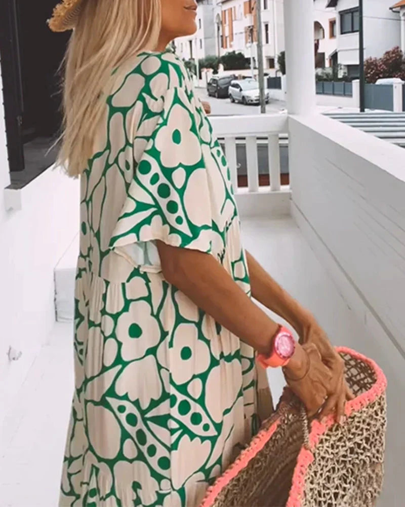 CLARE / PATTERNED SUMMER MAXI DRESS