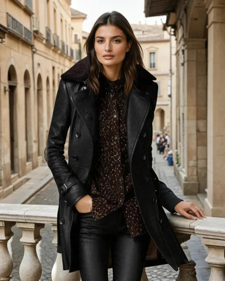 STELLA / CLASSY LEATHER COAT