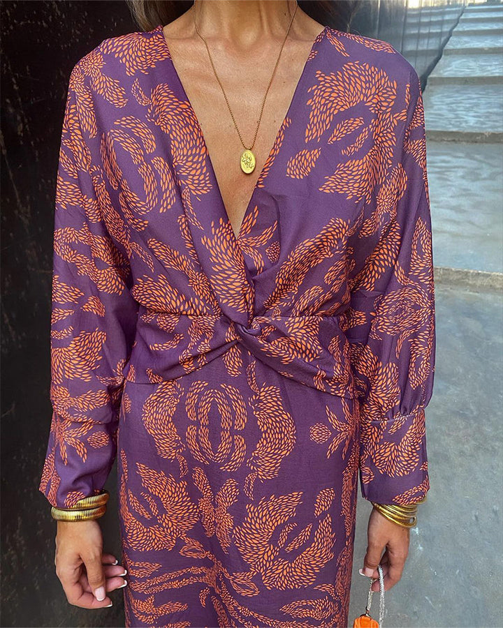 FLEUR / CLASSIC LONG SLEEVE FLORAL DRESS