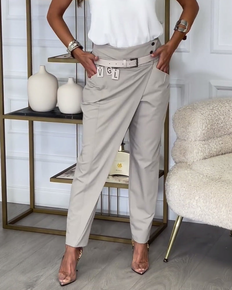 MANDY / PATCHWORK TROUSERS WITH BELT