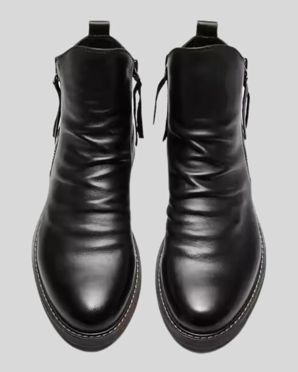 RICK / LEATHER SIDE-ZIP ANKLE BOOTS