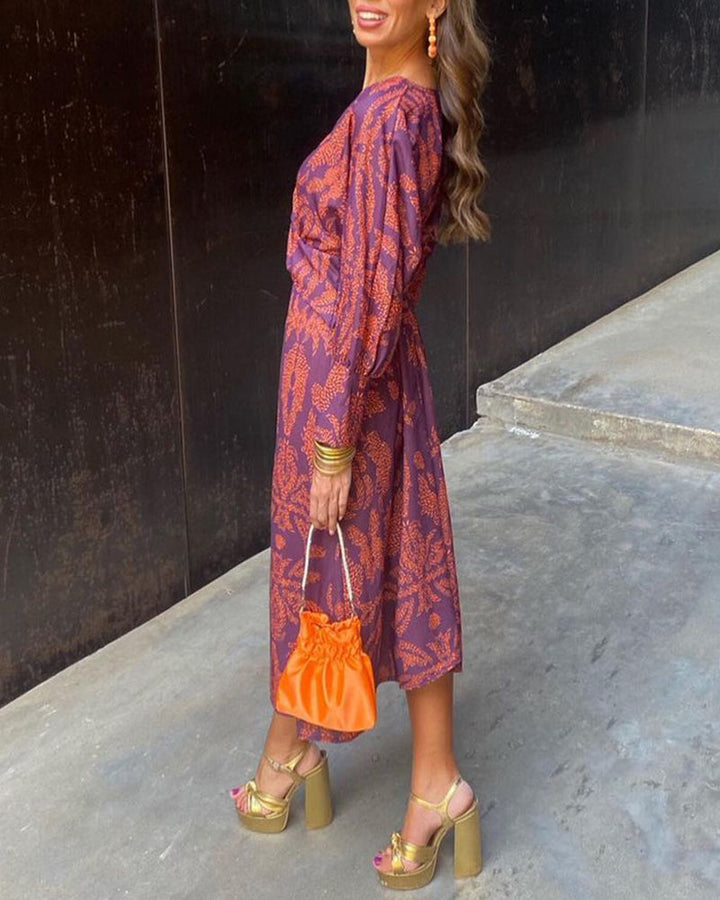 FLEUR / CLASSIC LONG SLEEVE FLORAL DRESS
