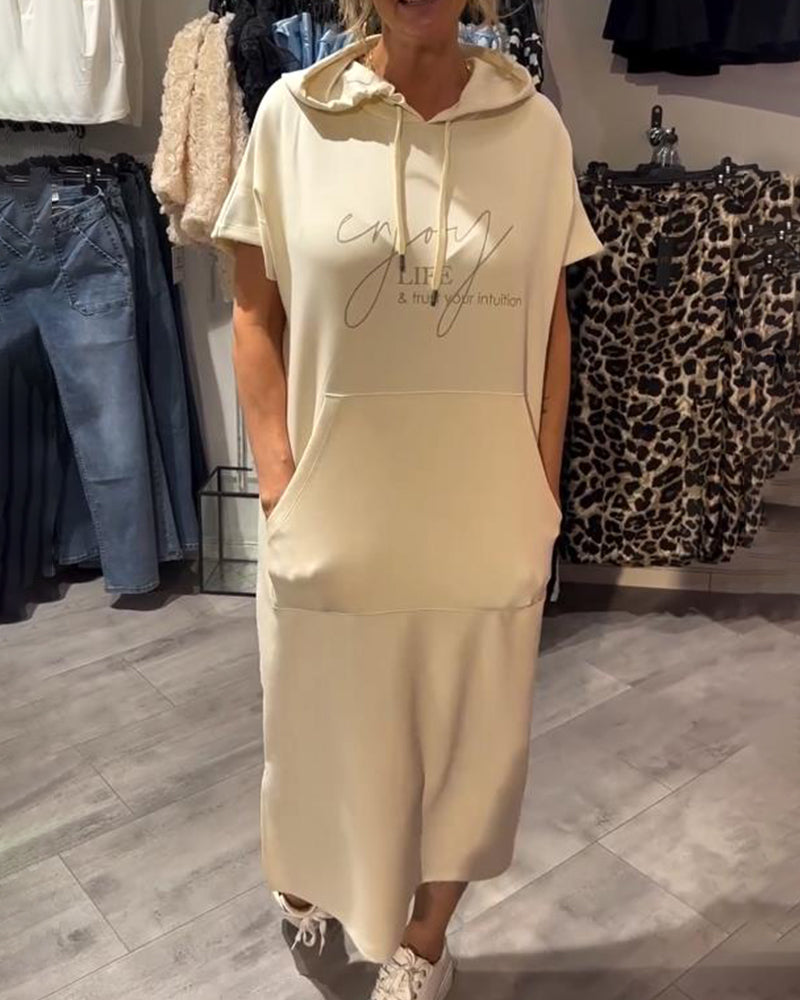 BLESSY / CASUAL HOODED DRESS