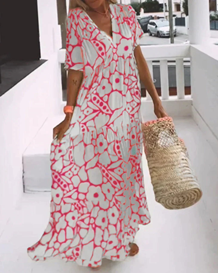 CLARE / PATTERNED SUMMER MAXI DRESS