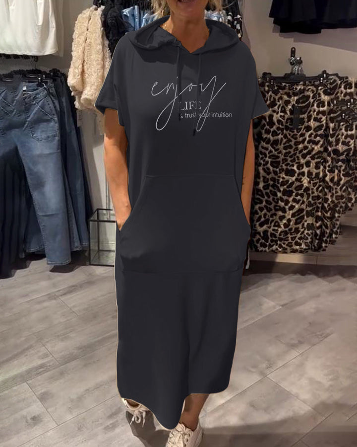 BLESSY / CASUAL HOODED DRESS
