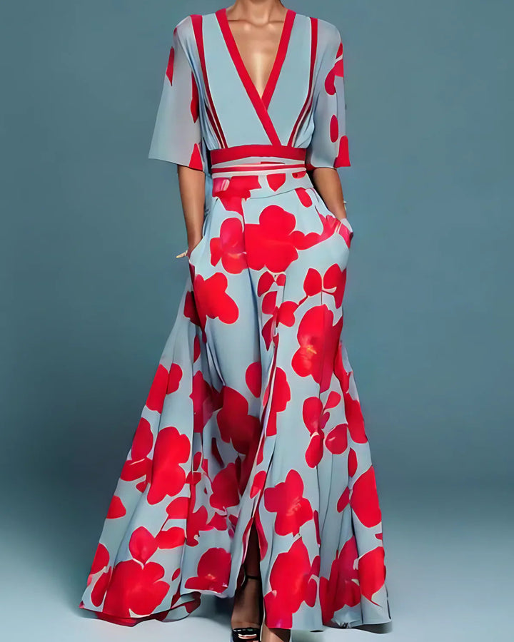 YVONNE / FLORAL WRAP MAXI