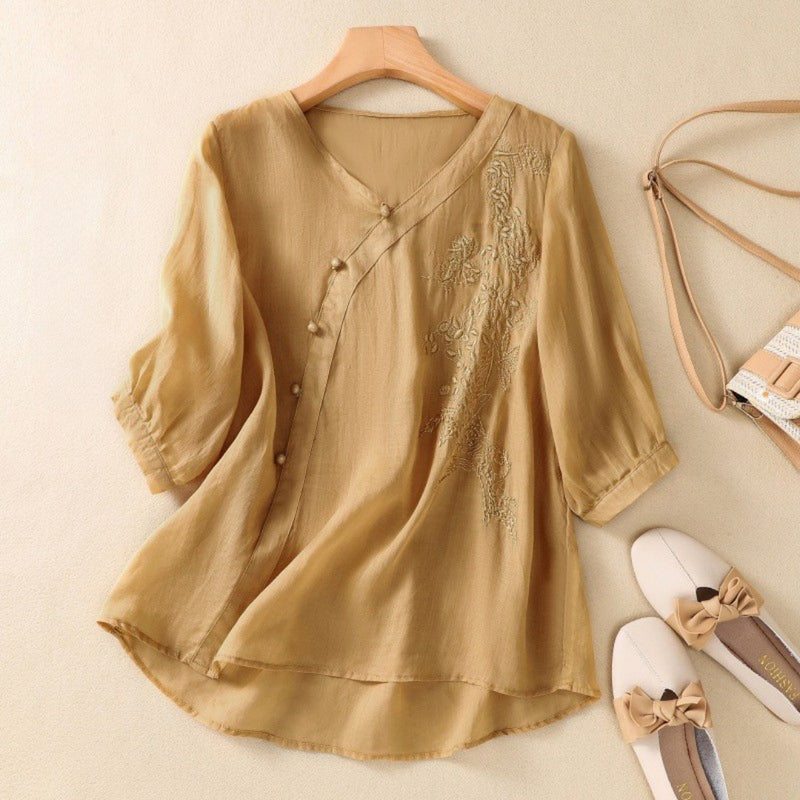 LORIELLE / ASSYMETRICAL BUTTON TUNIC