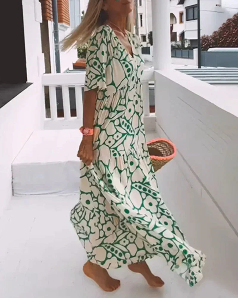 CLARE / PATTERNED SUMMER MAXI DRESS