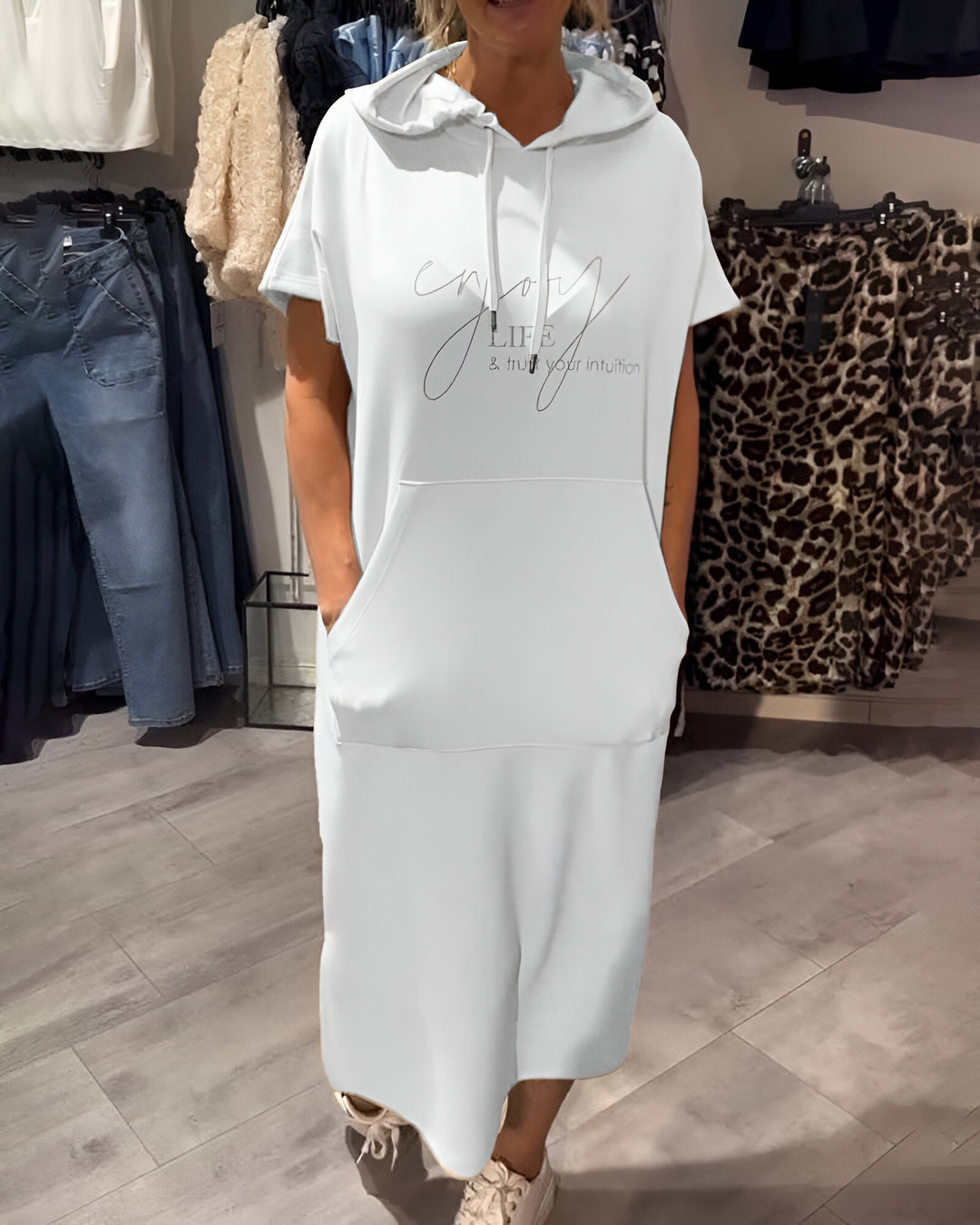 BLESSY / CASUAL HOODED DRESS