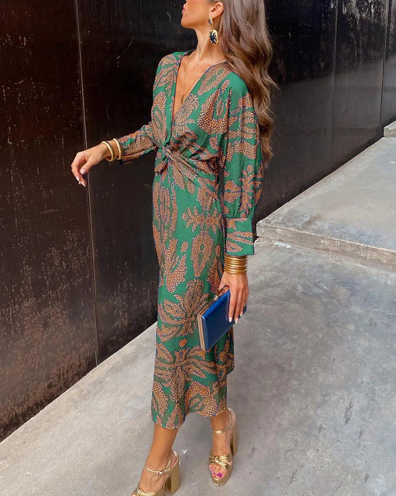 FLEUR / CLASSIC LONG SLEEVE FLORAL DRESS