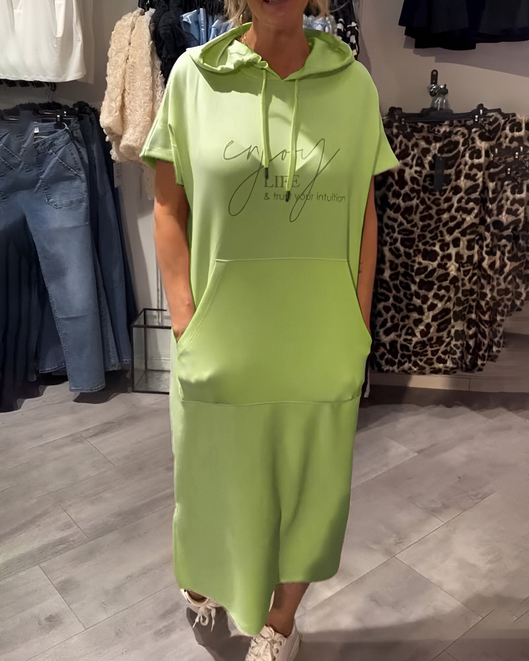 BLESSY / CASUAL HOODED DRESS