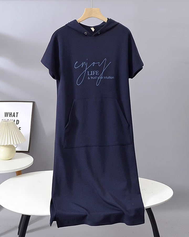 BLESSY / CASUAL HOODED DRESS
