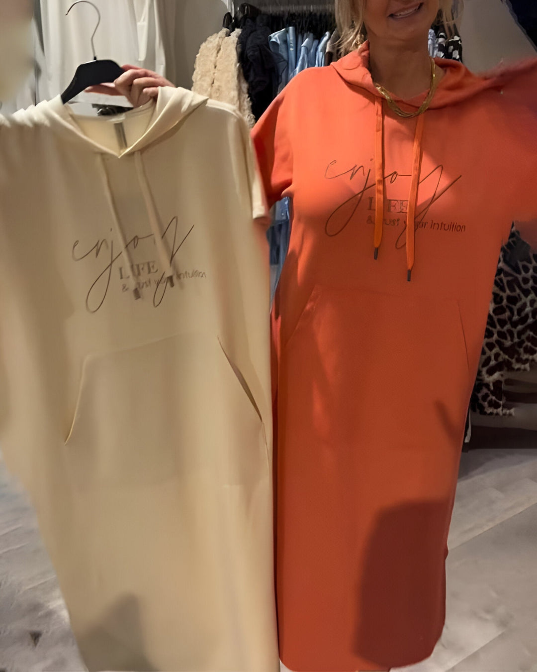 BLESSY / CASUAL HOODED DRESS