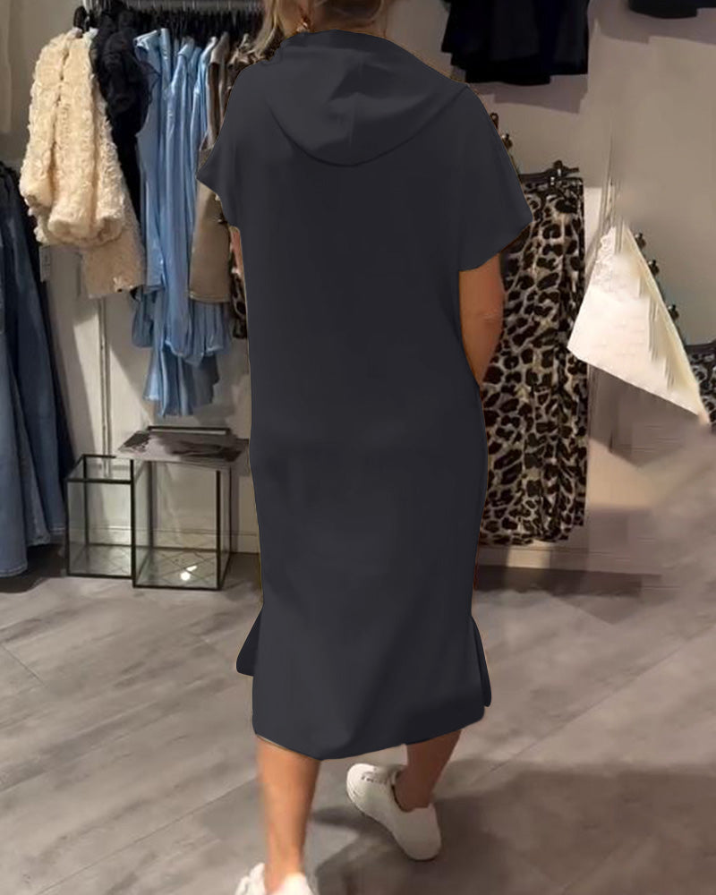 BLESSY / CASUAL HOODED DRESS