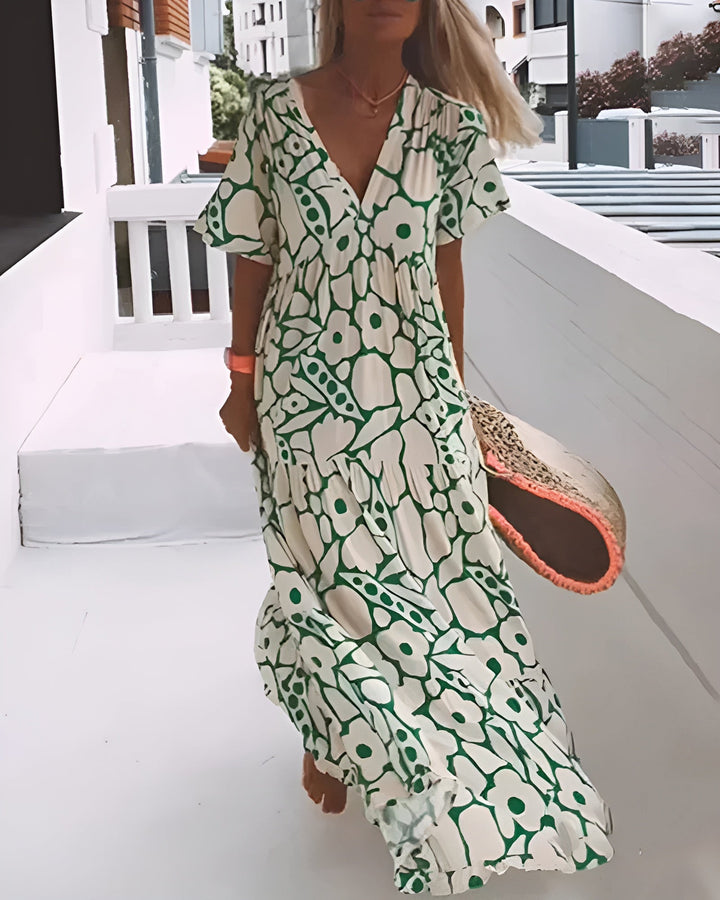 CLARE / PATTERNED SUMMER MAXI DRESS