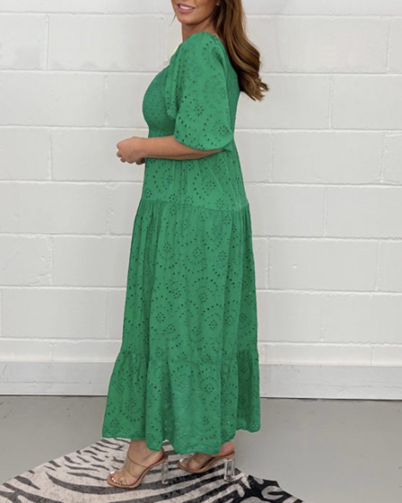 ELSIE / EYELET MAXI DRESS