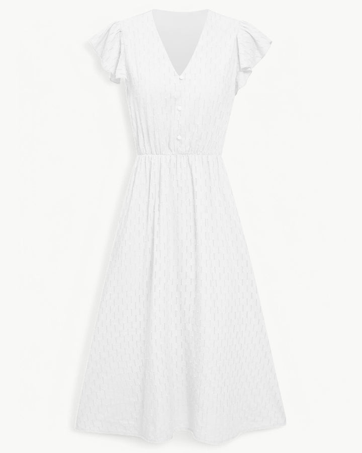 MILA / MIDI DRESS WITH FRILL SLEEVES