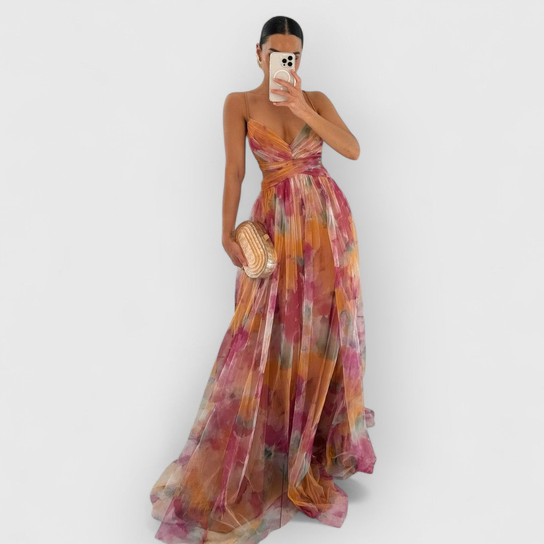 HERMIONE / LONG FLORAL DRESS