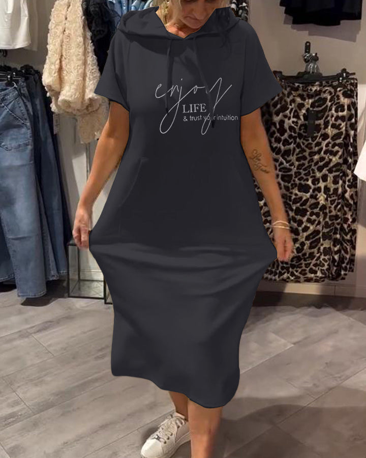 BLESSY / CASUAL HOODED DRESS
