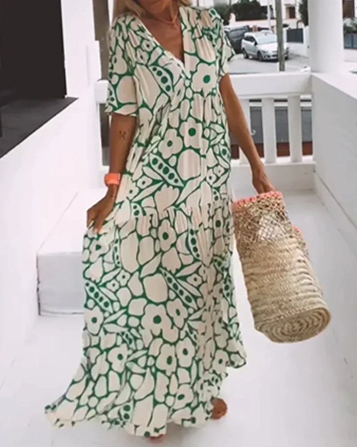 CLARE / PATTERNED SUMMER MAXI DRESS