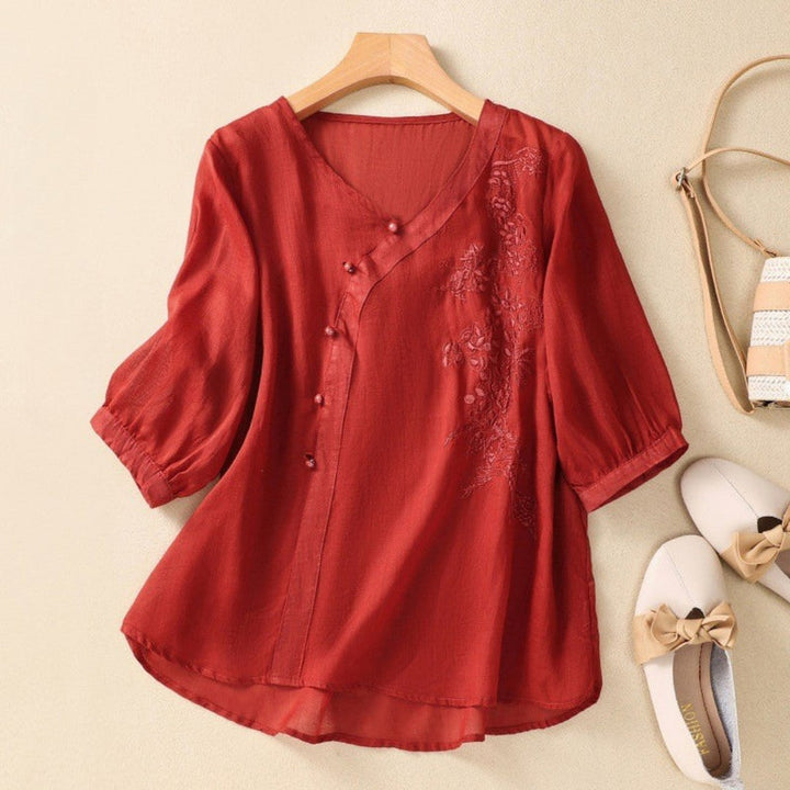 LORIELLE / ASSYMETRICAL BUTTON TUNIC