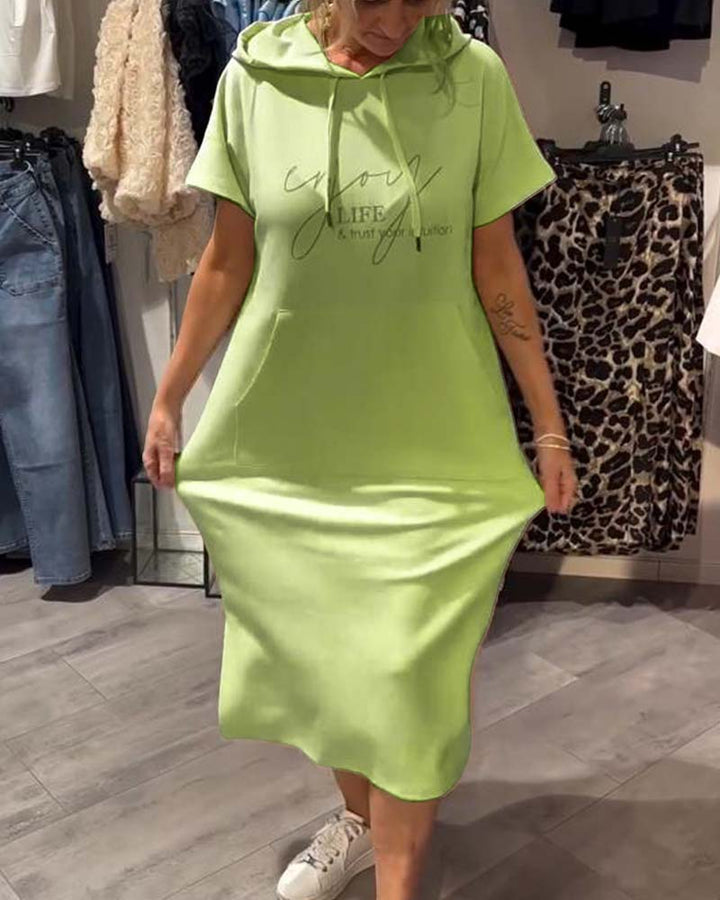 BLESSY / CASUAL HOODED DRESS
