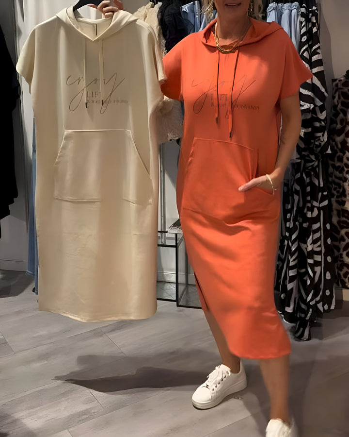 BLESSY / CASUAL HOODED DRESS