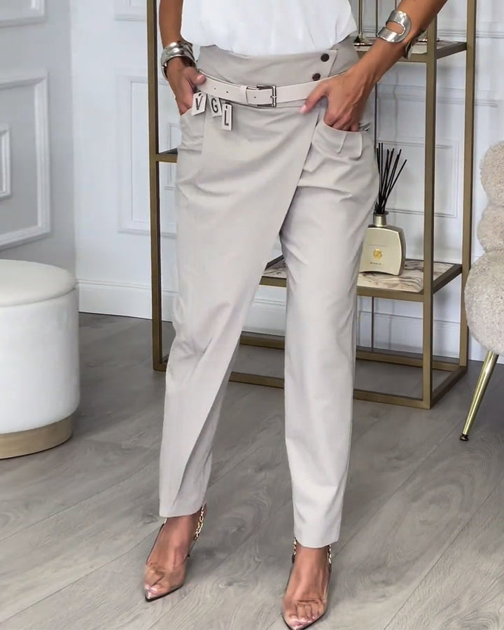 MANDY / PATCHWORK TROUSERS WITH BELT