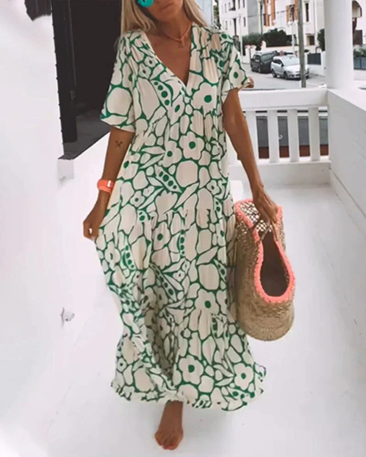 CLARE / PATTERNED SUMMER MAXI DRESS