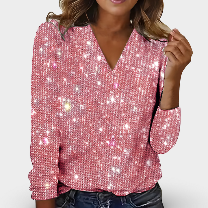 JESS / V-NECK DIAMOND BLOUSE