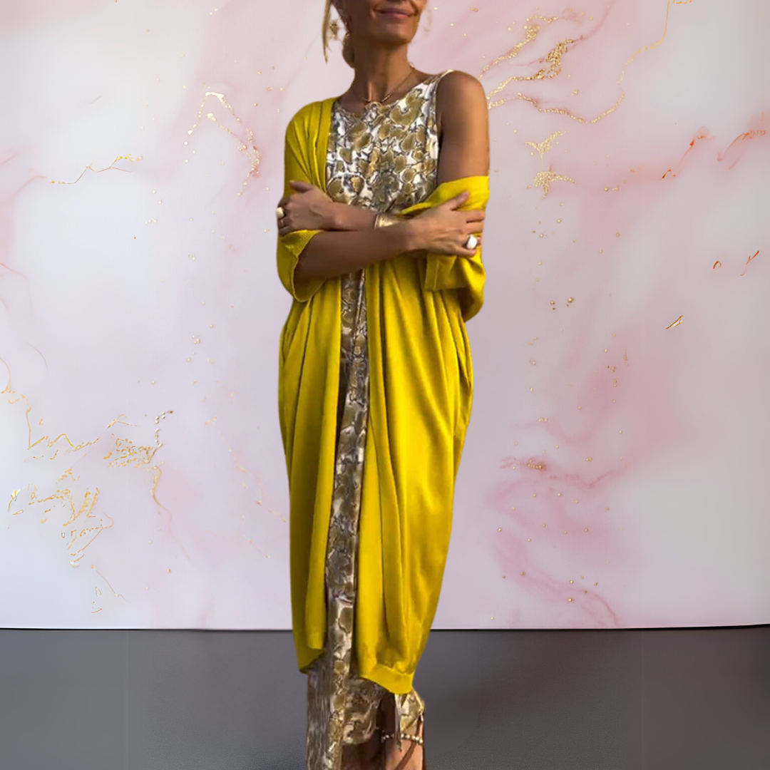 BETHANY / JUMPSUIT WITH KIMONO CARDIGAN