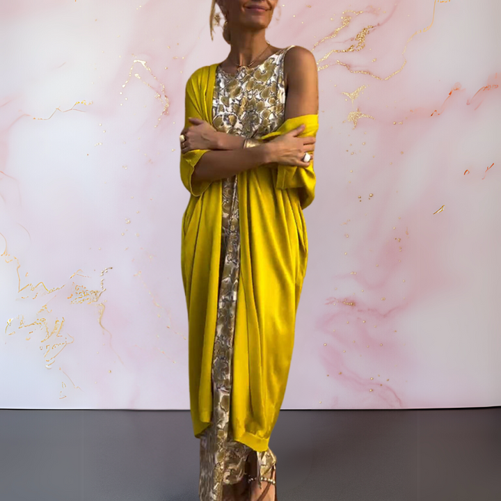 BETHANY / JUMPSUIT WITH KIMONO CARDIGAN