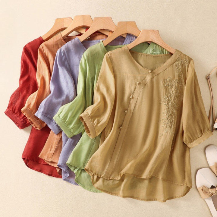 LORIELLE / ASSYMETRICAL BUTTON TUNIC