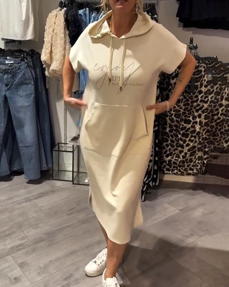 BLESSY / CASUAL HOODED DRESS