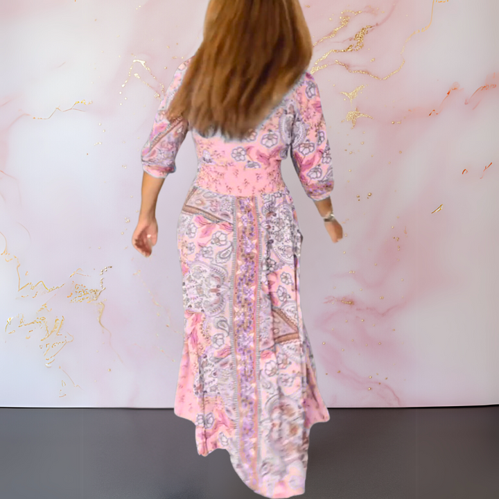 DENISE / STYLISH V-NECK SUMMER FROCK