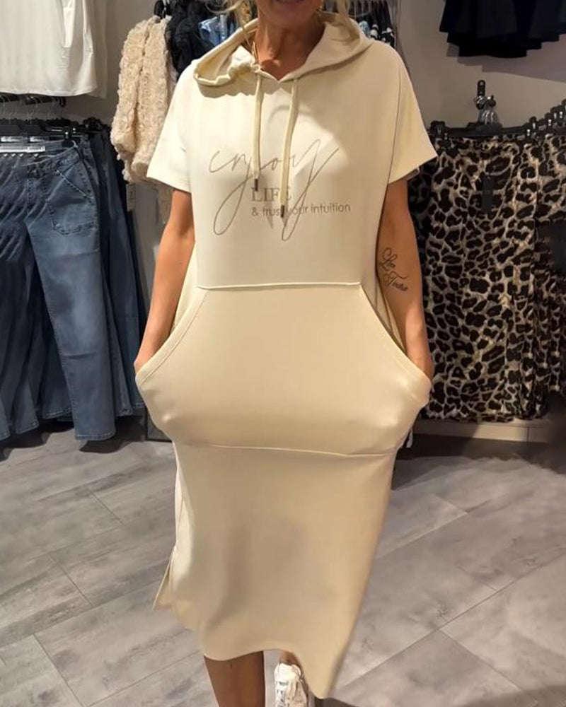 BLESSY / CASUAL HOODED DRESS