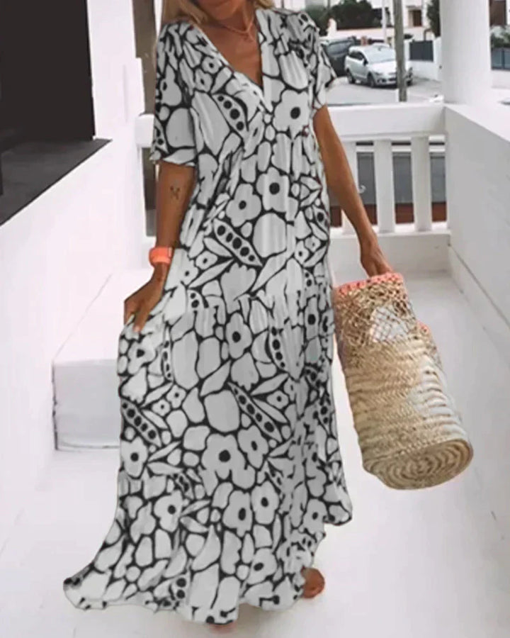 CLARE / PATTERNED SUMMER MAXI DRESS