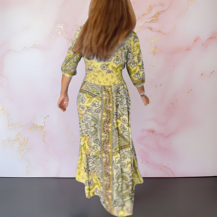 DENISE / STYLISH V-NECK SUMMER FROCK